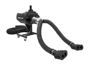 ROOKS Mobile exhaust extraction unit, 430 m³/h, with adapter for twin exhausts