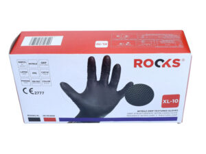 ROOKS XL GRIP STRONG nitrile gloves, black, 50 pieces