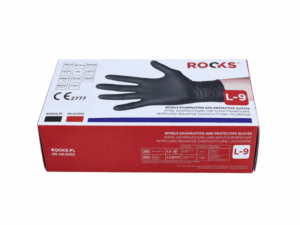 ROOKS GARAGE BLACK V2 Nitrile Gloves, Size L, 100 pieces